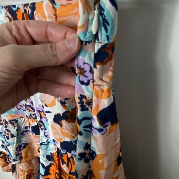 Anthropologie Porridge‎ Floral Mini Skirt Ruffle Size Small Flirty Orange Boho S - Picture 4 of 11